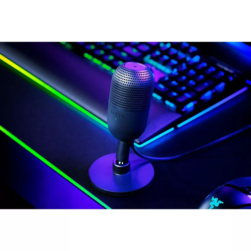 Galda mikrofons Razer Seiren V3 Mini, USB-C, superkardioīds, 20–20000 Hz, 96 kHz, 24-bit, melns