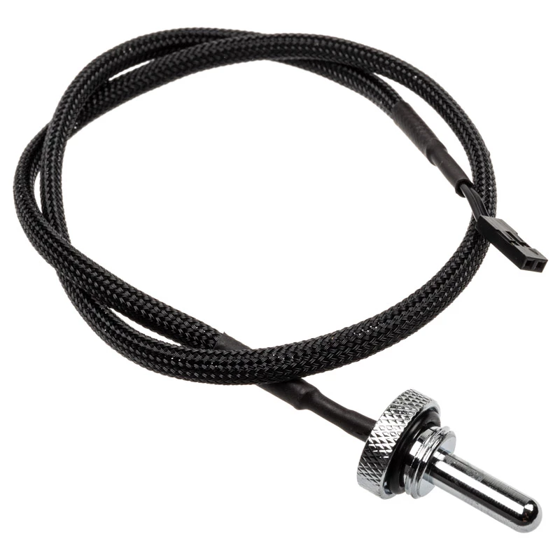 Alphacool Eiszapfen temperatūras sensors Plug G1/4 – dzesēšanas šķidruma temperatūras sensors – hroms – 50 cm