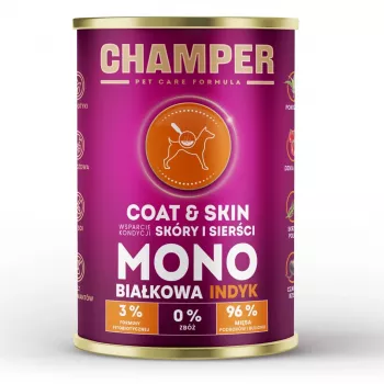CHAMPER Coat & Skin Monoprotein Salmon - slapjā suņu barība - 400g