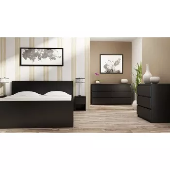 Kumode top e shop M3 CZERŅ — 3 atvilktnes, skaidu plātne, 700×400×770 mm, melna