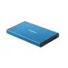 Ārējais HDD/SSD korpuss NATEC Rhino GO 2.5 collas — USB 3.0, SATA III, līdz 4 TB, 9.5 mm, alumīnijs, zils