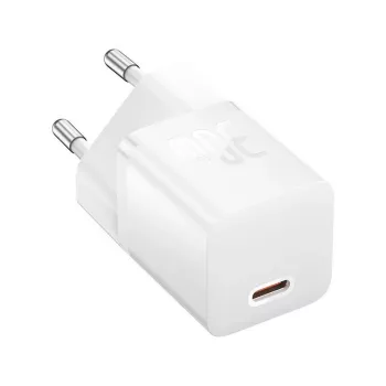 Baseus P10110902213-01 USB-C GaN5 mini 30W sienas lādētājs Balts