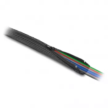 DeLOCK Pītais Uzmavas Vads ar Rāvējslēdzēju, Karstumizturīgs, 5 m x 50 mm, Melns