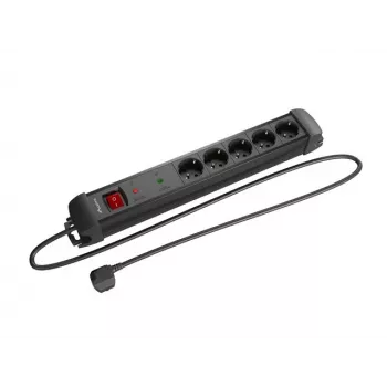 Lanberg SP1-05F-0300-BK Pagarinātājs 3 m 5 AC kontaktligzdas Iekštelpām Melns