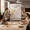 Balta brīvi stāvoša magnētiskā tāfele uz riteņiem Ergo Office ER-305
