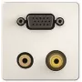 Kindermann 7454000551 Sejas plāksne VGA Audio Video (1/2 kabeļa pāreja)