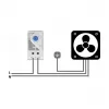 Termostats DELOCK 66823, plastmasas korpuss IP20, 30 W, 250 V, 10 A, 43×60×33 mm, zils/pelēks