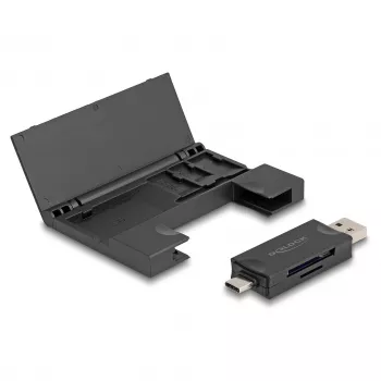 Karšu lasītājs DeLOCK 91014 USB 3.2 Gen 1 Type-A/Type-C Melns MicroSD SD