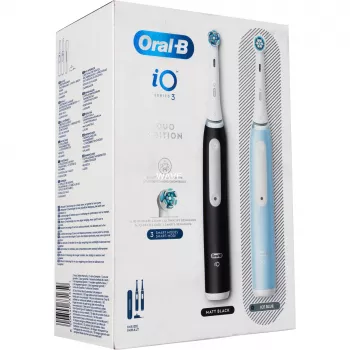 Elektriskā zobu birste BRAUN Oral-B iO Series 3N — melna/zila, 2 rokturi