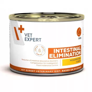 Slapjā suņu barība VETEXPERT Intestinal Elimination — terapeitiskā diēta Tītars 200 g, bezgraudu, pieaugušiem suņiem