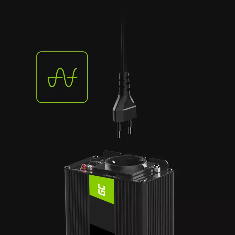 GREEN CELL Autoinvertors 12V uz 230V 150W/300W Tīrs Sinuss