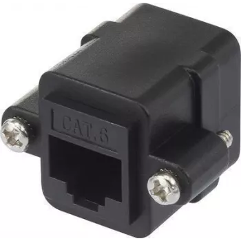 Renkforce RJ45 tīkla adapteris CAT 6 [1x RJ45 ligzda - 1x RJ45 ligzda] Melns (RF-4712202)