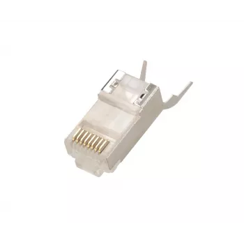 Extralink RJ45 savienotājs CAT6A FTP 8P8C, caurspīdīgs, vīrietis/sieviete, 1 gab.