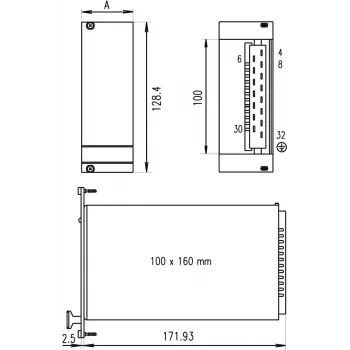 SCHROFF Priekšējais panelis PSM - FRONTPL.HF PSU PSM 3HE 10TE (21005477)