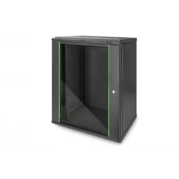 DIGITUS Dynamic Basic DN-19 16-U-EC-SW – 19 inch tīkla skapis sienas montāžai, 16U, melns (RAL 9005)