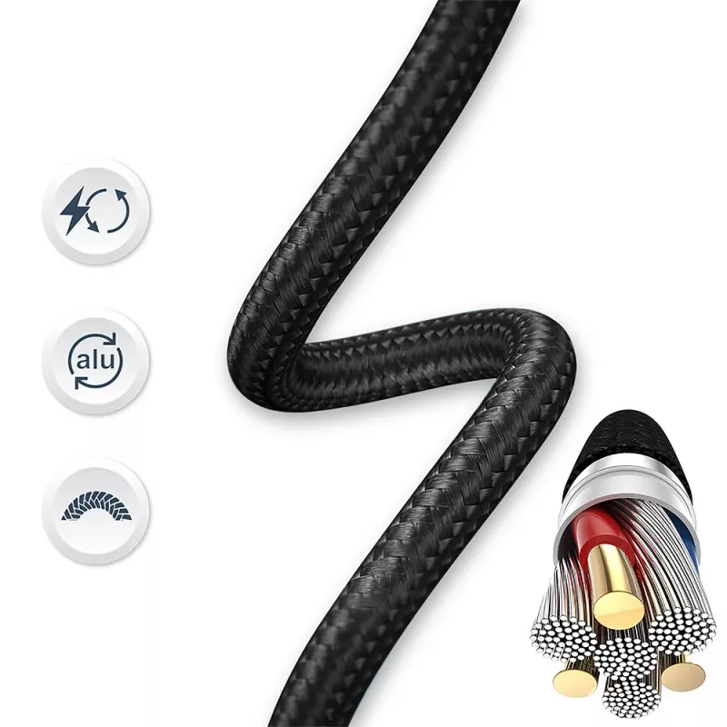 USB-Lightning kabelis Tellur TLL155761, 1 m, 3 A, melns