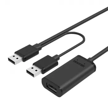 UNITEK Y-278 USB kabelis USB 2.0 10 m 2 x USB A USB A Melns