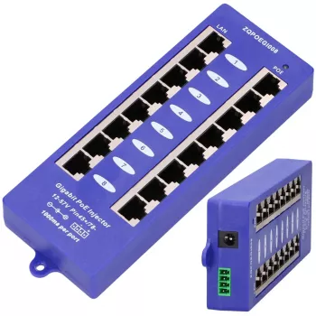 Extralink Gigabit 8 Portu PoE Inžektors Mode B