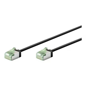 Wentronic goobay - Patch-Cable - RJ-45 (vīriešu) uz RJ-45 (vīriešu) - 15 cm - 3,8 mm - U/UTP, neekranēts - CAT 8.1 - Halogēnu nesaturošs, šaurs, savīts - Melns (74350)