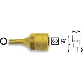 Hazet Torx skrūvgrieža uzgalis 6,3 mm (1/4) 8502-T30 garums 28 mm