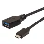 ROLINE USB 3.1 kabeļa adapteris, USB Type C – A, ST/BU, OTG, melns, 0,15 m (11.02.9030)