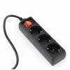 Gembird EG-PSU3-01 pagarinātājs 0.6 m 3 AC kontaktligzdas Iekštelpām Melns