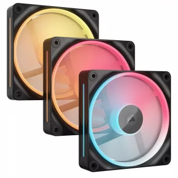 CORSAIR iCUE LINK LX120-R ARGB Reverse Blade 120mm korpusa ventilatori - 3 komplektā - Melns