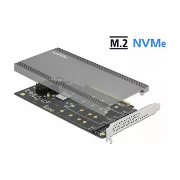 DeLOCK PCI Express x16 karte ar 4 x iekšējiem NVMe M.2 Key M slotiem 89044