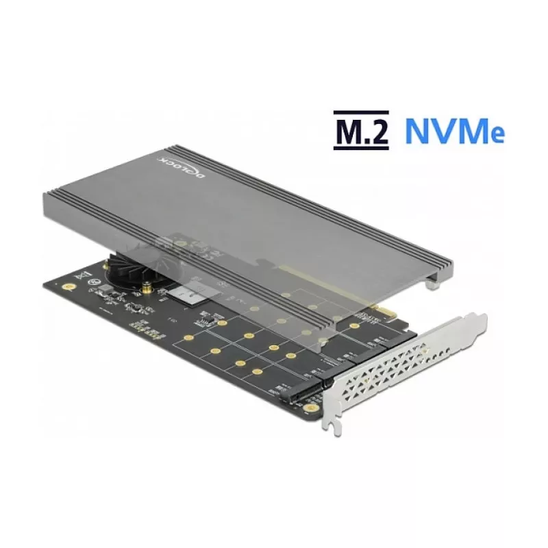 DeLOCK PCI Express x16 karte ar 4 x iekšējiem NVMe M.2 Key M slotiem 89044