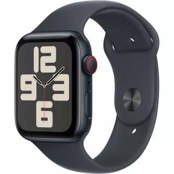 Apple Watch SE GPS + Cellular 44mm Midnight Aluminium Case ar Midnight Sport Band - M/L (MXGM3QF/A)