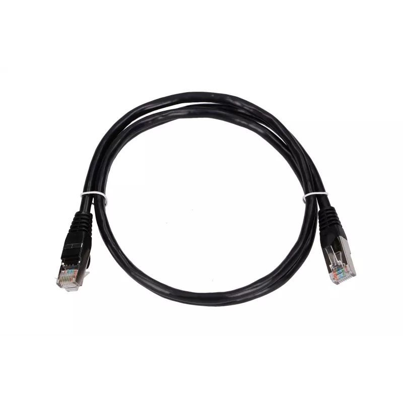 LAN patchvads Extralink Cat5e FTP 1 m, F/UTP ekranēts, RJ-45 uz RJ-45, melns