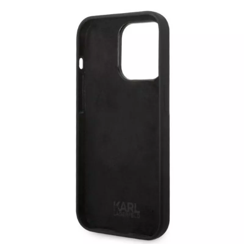 Karl Lagerfeld Soft Cover Silicone RSG Black Apple iPhone 14 Pro KLHCP14LSRSGRCK