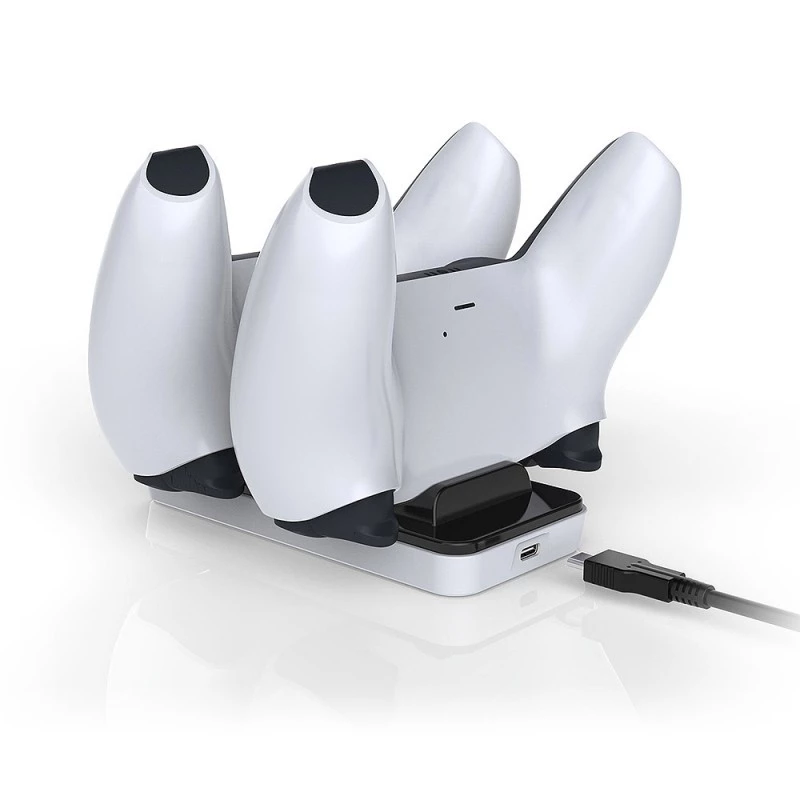 SUBSONIC SA5608 uzlādes stacija PlayStation 5 kontrolieriem ar divām ātrās uzlādes vietām un LED indikatoriem