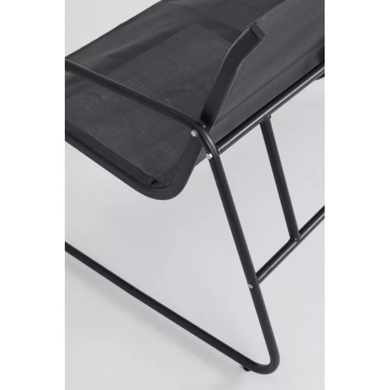 Extralink BLACK FOREST dārza mēbeļu komplekts: 2 krēsli + ležanka + saliekams galdiņš, melns L-0358
