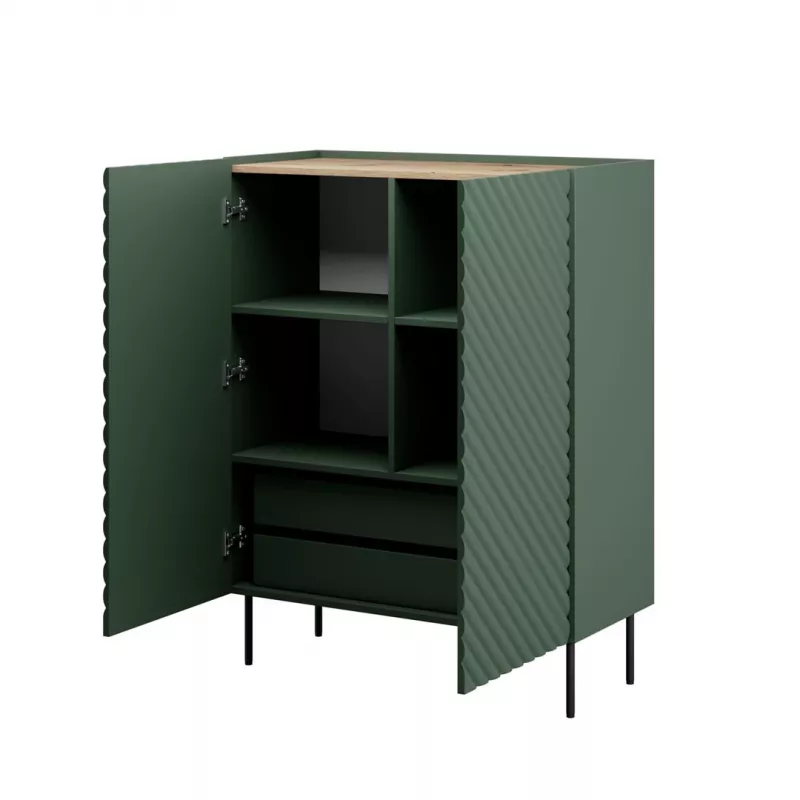 Plaukts ONDA 2D2S 98×45×127 cm zaļš, grīdas sienas skapis