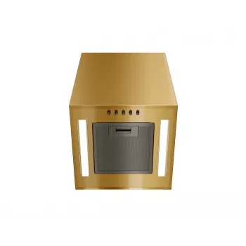 Tvaika nosūcējs MAAN Ponza Mini WPB 430 — tērauda korpuss, zelta spīdums, elektroniskā vadība, tālvadība, Ø300 mm, augstums 400 mm