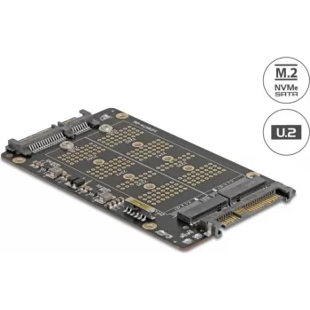 DELOCK Pārveidotājs M.2 Key M NVMe SSD uz U.2 (SFF-8639) — modelis 64354