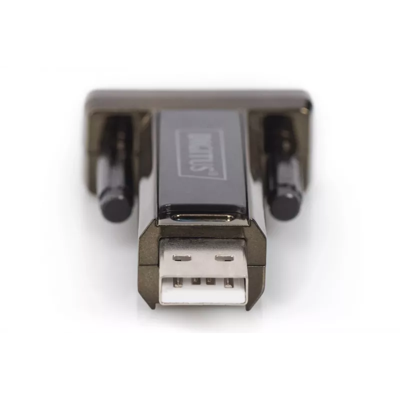 DIGITUS USB 2.0 uz Seriālo Pārveidotājs DSUB 9 vīriešu, iekļauts USB A kabelis 80 cm, FTDI mikroshēma FT232RL, USB 2.0 uz RS232