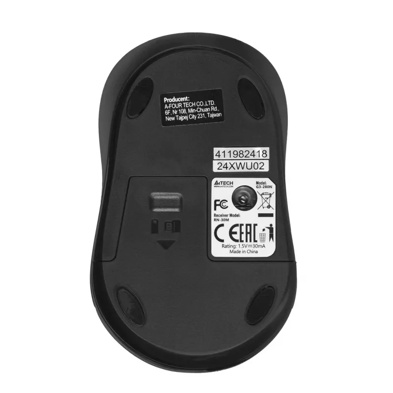 A4Tech G3-280N pele Ambidextrous RF Bezvadu Optiskā 2000 DPI