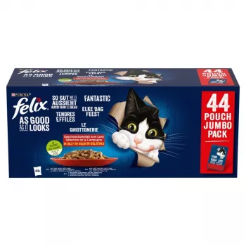 PURINA Felix Fantastic Mix želejā - mitrā kaķu barība - 44 x 85g