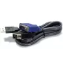 TRENDnet TK-CU10 KVM kabelis - USB Type A, HD-15 (vīrietis) - HD-15 (vīrietis) - 3,1 m - Melns