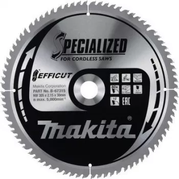 Makita Specialized EFFICUT ripzāģa asmens - Kokam, Metālam - 305 mm - 80 Zobi