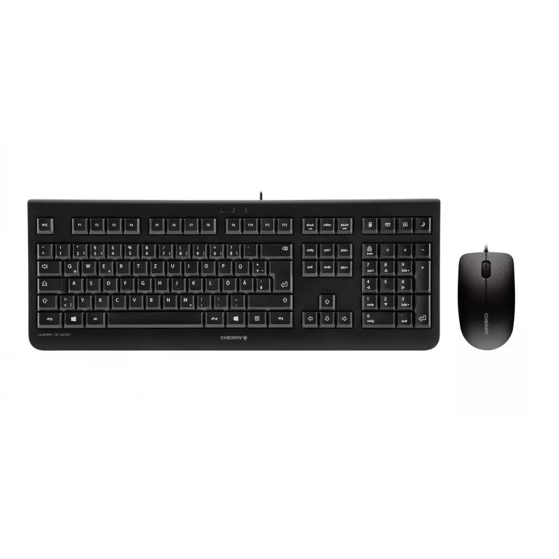 CHERRY DC 2000 Universāls USB AZERTY Beļģijas Melns tastatūras un peles komplekts