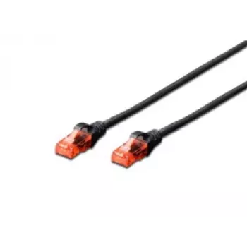 Tīkla kabelis Digitus CAT 6 U/UTP RJ-45 0,5m Melns
