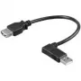 Wentronic Goobay USB 2.0 Hi-Speed pagarinātājkabelis, melns, 0.3 m - USB 2.0 ligzda (Type A) > USB 2.0 spraudnis (Type A) 90° (95705)