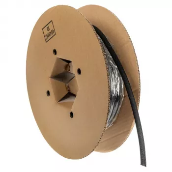 Kabeļu caurule Label the Cable LTC Pro 5111, 10 m, melna — kabeļu saišķošanai un organizēšanai