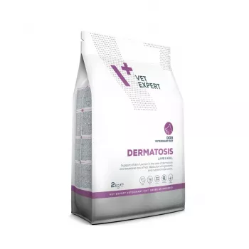 Sausā suņu barība VETEXPERT Veterinary Diet Dermatosis Jērs & Krils, 2 kg, pieaugušiem suņiem, olbaltumvielas 24%, tauki 17%