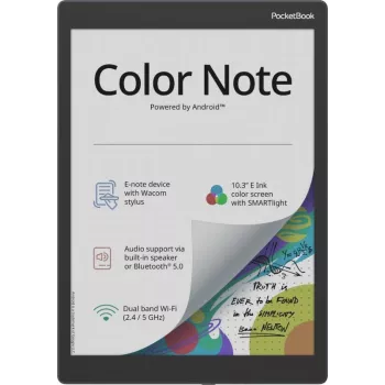 E-grāmatu lasītājs PocketBook Color Note 10,3 collu E Ink Kaleido, 32 GB, Wi‑Fi, skārienekrāns, Melns/Zils