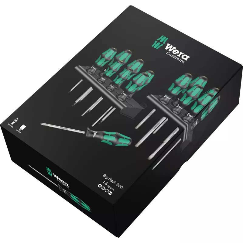 Skrūvgriežu komplekts Wera Big Pack 300
