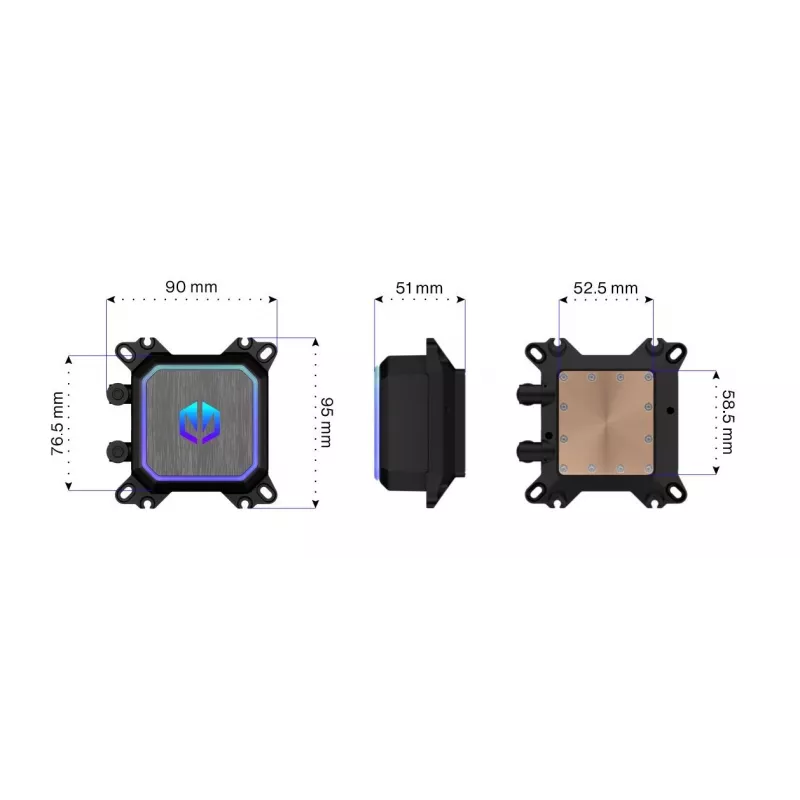 Endorfy Navis F360 ARGB EY3B006 AIO šķidruma procesora dzesēšanas sistēma, 360 mm radiators, 3 ventilatori pa 120 mm, 250–1800 RPM, LGA 1700/AM5/AM4, melna